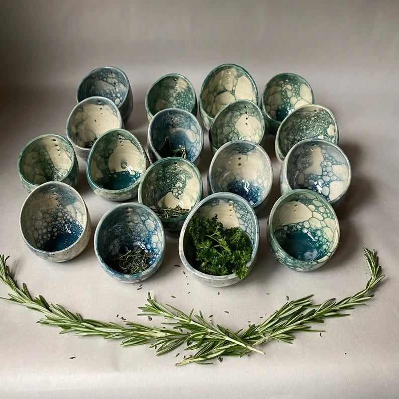 Merin HerbStrim — Handmade Porcelain Herb Stripper for Fresh Leaves