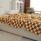 Liora — Soft Plush Checkerboard Plaid Sofa Blanket for Warmth