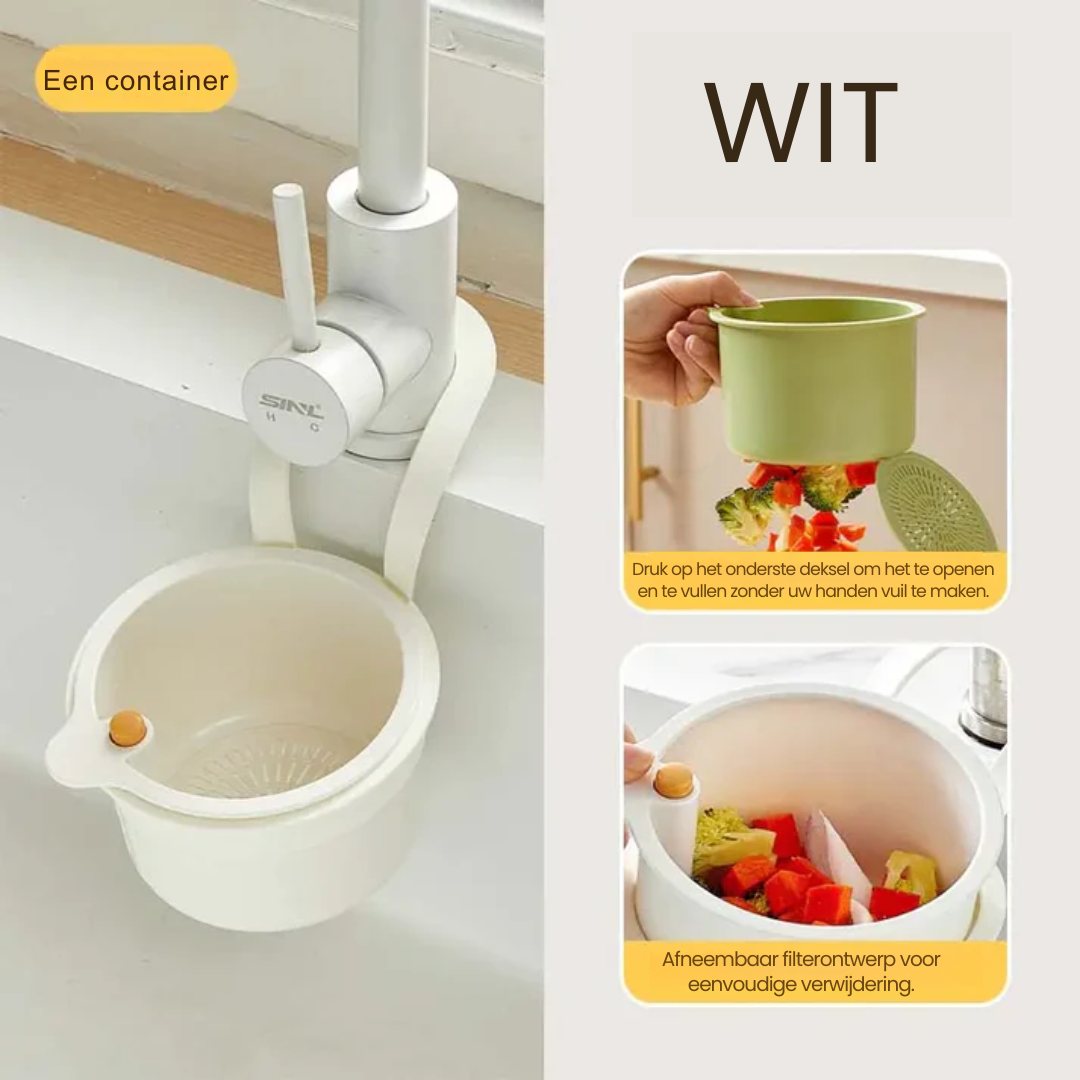 Neruvo — Kitchen Sink Drain Basket with Odor Control and Easy Waste Disposal