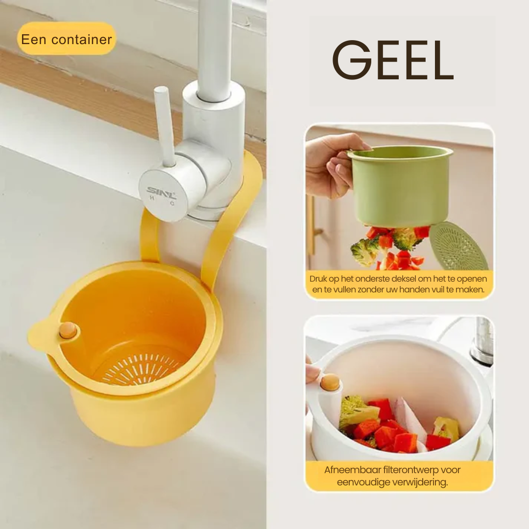 Neruvo — Kitchen Sink Drain Basket with Odor Control and Easy Waste Disposal