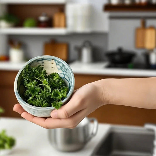 Merin HerbStrim — Handmade Porcelain Herb Stripper for Fresh Leaves