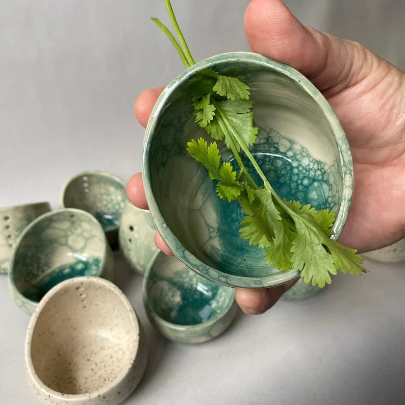 Merin HerbStrim — Handmade Porcelain Herb Stripper for Fresh Leaves