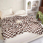 Liora — Soft Plush Checkerboard Plaid Sofa Blanket for Warmth